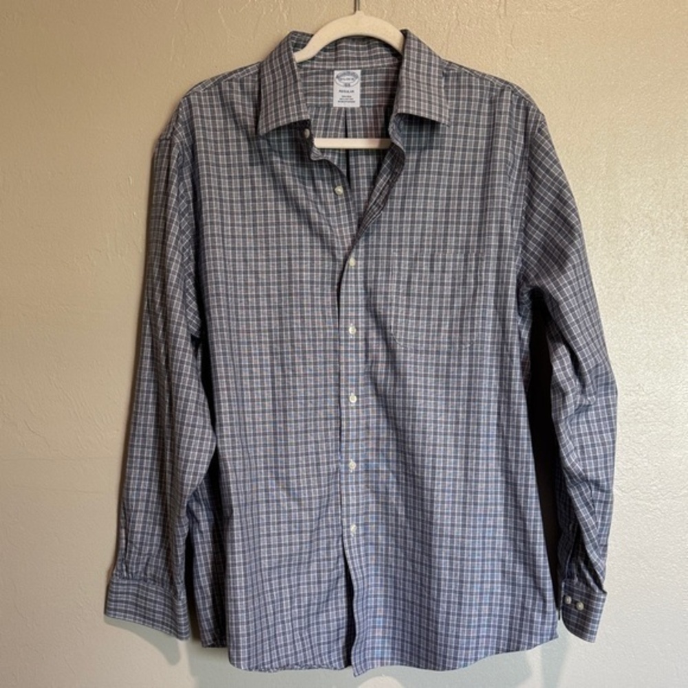 Brooks Brothers Men's Blue White Dress Shirt 16.5